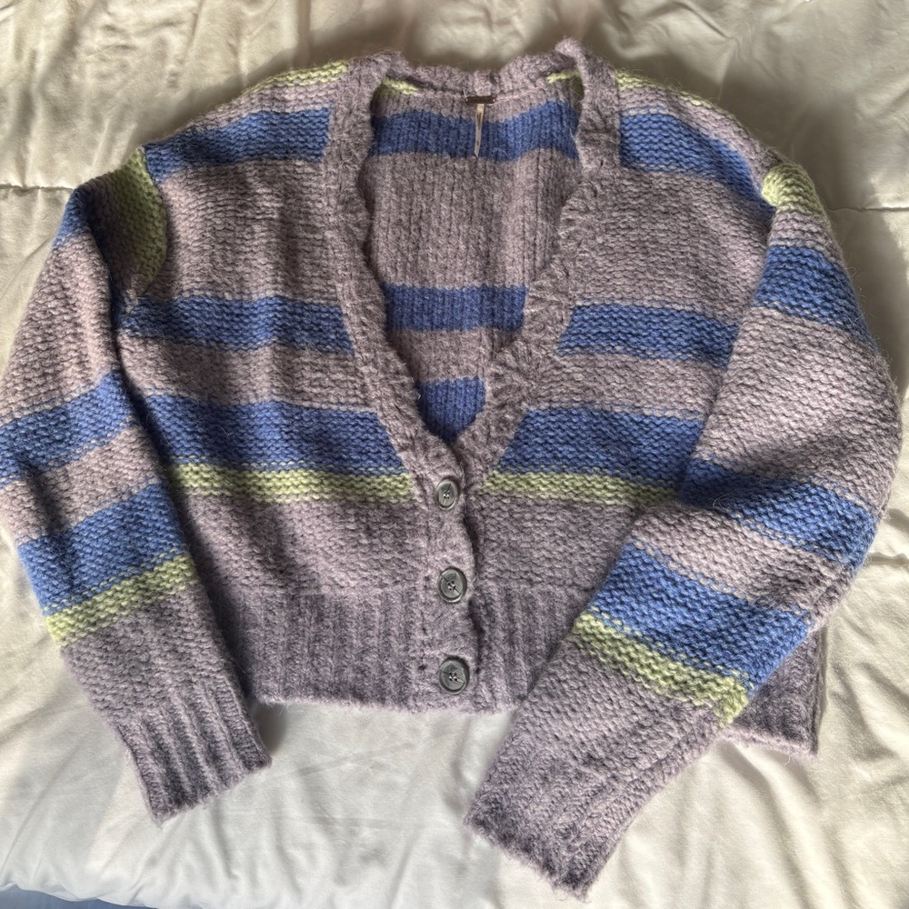 Free People Multicolor Striped Cardigan